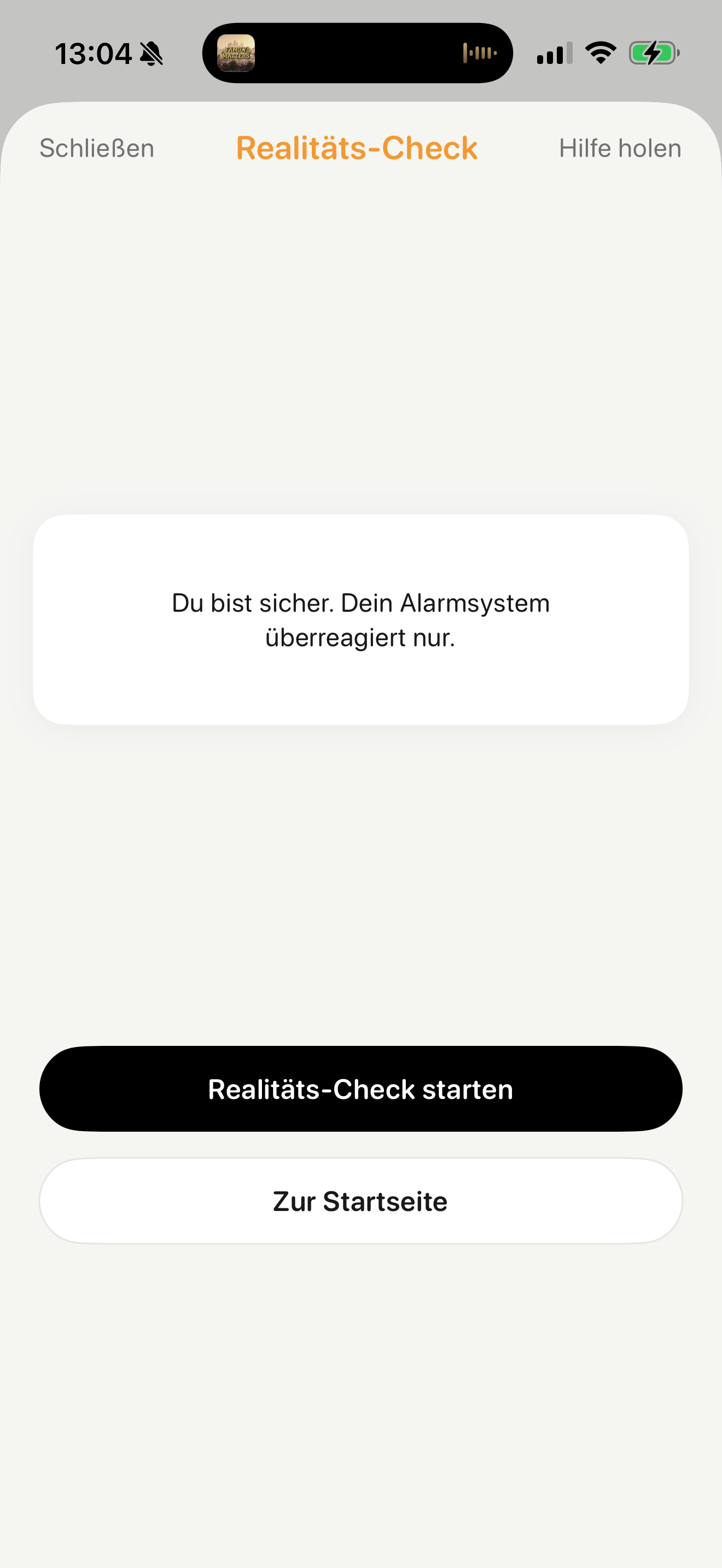Realitäts-Check — der Panik-Knopf.